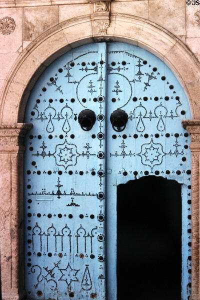 Door to Dar Ben Abdallah palace (18thC) now used as a museum of arts & transitions. Tunis, Tunisia.