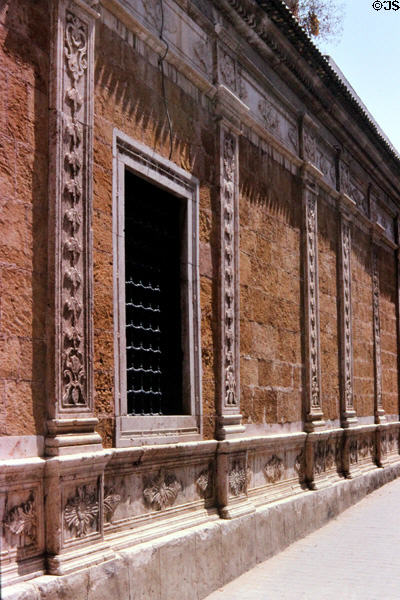 Exterior wall details of Tourbet el Bey royal mausoleum (late 18thC). Tunis, Tunisia.