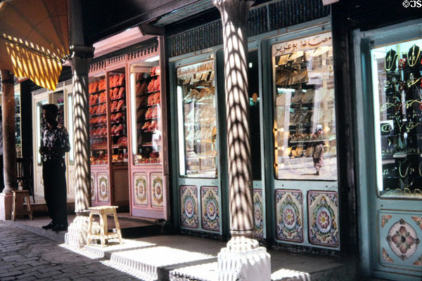 Decorated store fronts in Medina. Tunis, Tunisia.