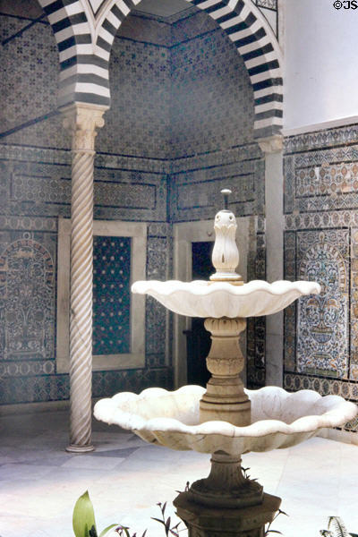 Courtyard & fountain at Bardo Museum. Tunis, Tunisia.