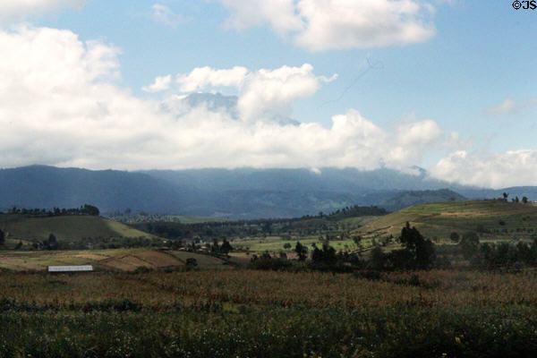Flat landscape north of Mount Meru. Tanzania.