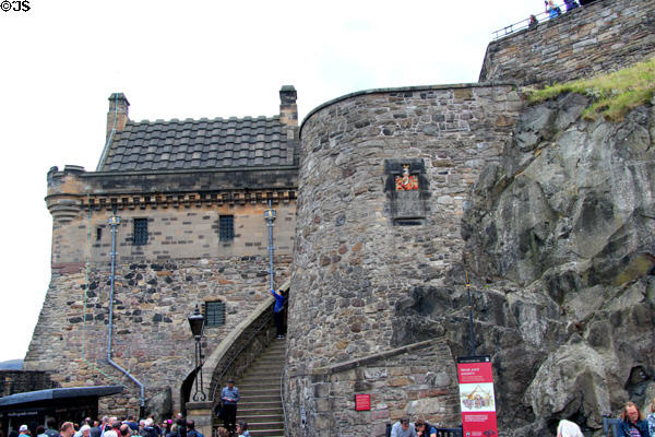 Walls & rock of Edinburgh Castle. Edinburgh, Scotland.