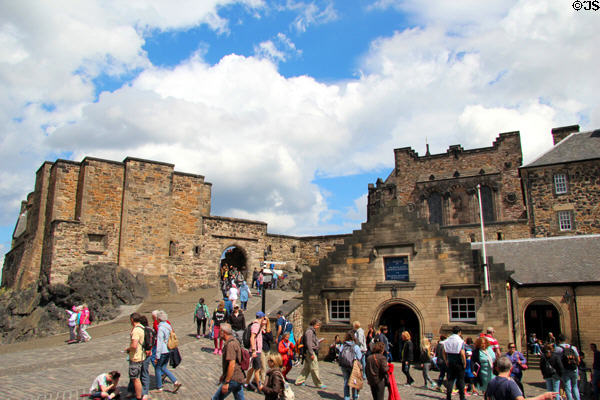 Museum of Royal Scots Regiment on path leading through Foog's Gate at Edinburgh Castle. Edinburgh, Scotland.