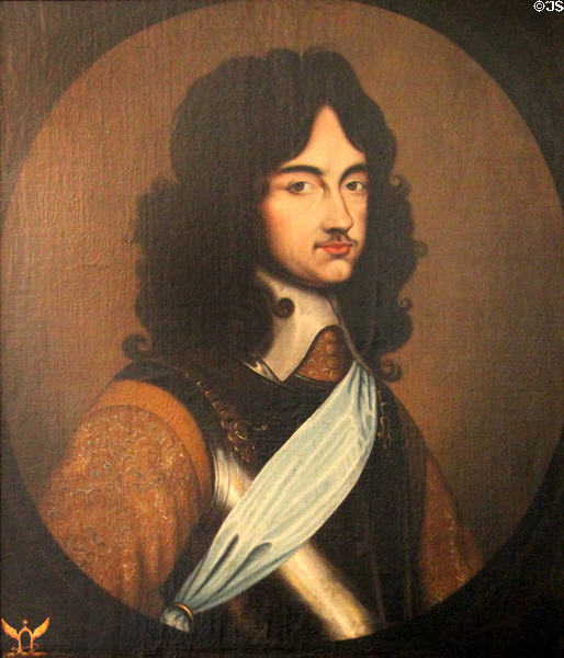 Copy of portrait of Charles II (1648) after Adriaen Hanneman in royal apartments at Edinburgh Castle. Edinburgh, Scotland.
