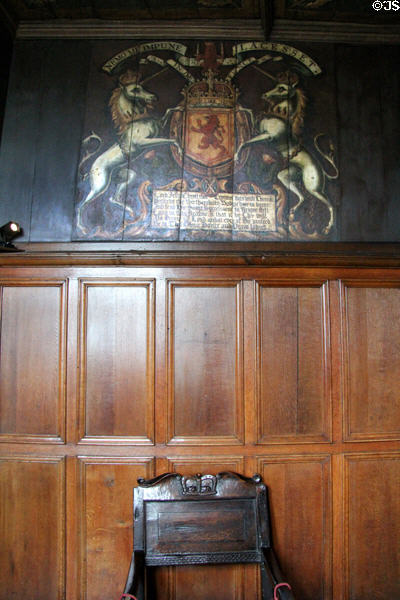 King James VI & I birth chamber in Mary Queen of Scots royal apartments at Edinburgh Castle. Edinburgh, Scotland.