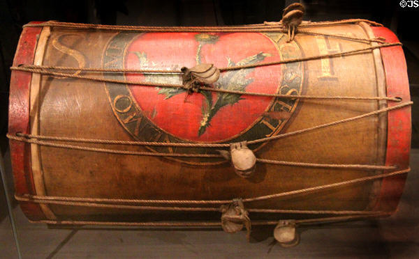 Drum of South Fencible Regiment (c1778) at National War Museum of Scotland. Edinburgh, Scotland.