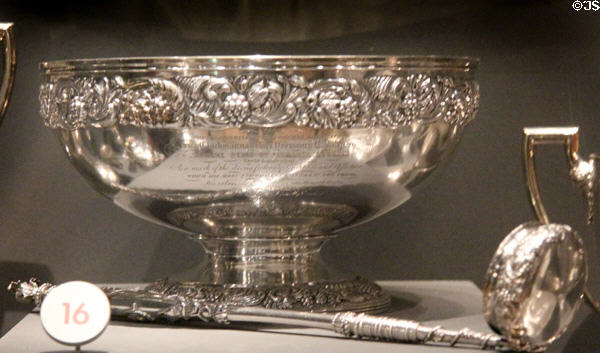Silver punch bowl & ladle (1820) at National War Museum of Scotland. Edinburgh, Scotland.