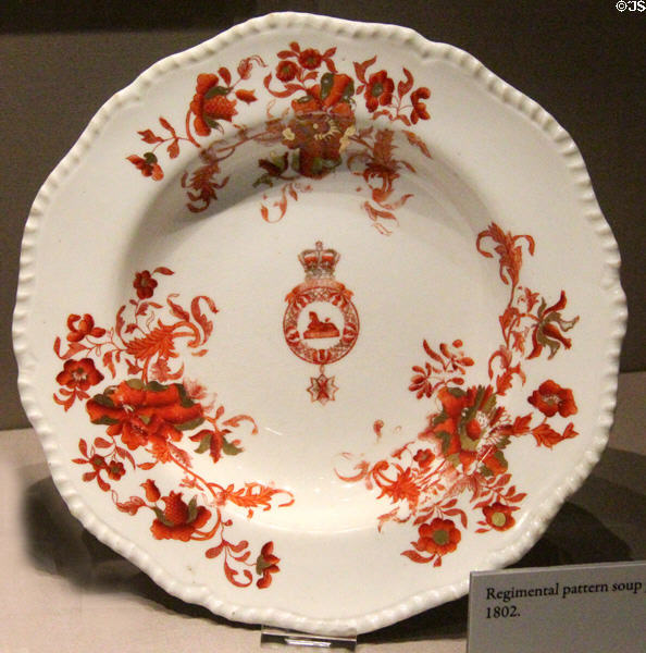 Regimental soup plate (1802) at Royal Scots Museum. Edinburgh, Scotland.