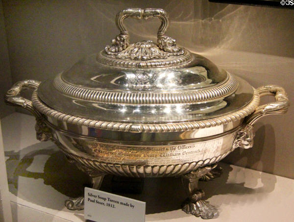 Silver soup tureen (1812) by Paul Storr at Royal Scots Museum. Edinburgh, Scotland.