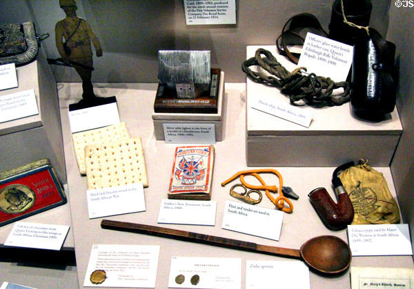 Various items from Boer War (1899-1902) at Royal Scots Museum. Edinburgh, Scotland.