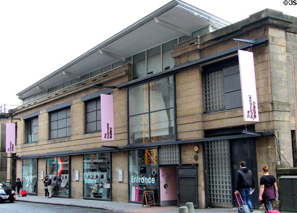 The Fruitmarket Gallery displays modern art opposite Edinburgh City Art Centre. Edinburgh, Scotland.