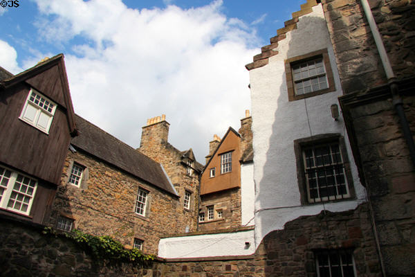 Heritage buildings on Bakehouse Close at Museum of Edinburgh. Edinburgh, Scotland.