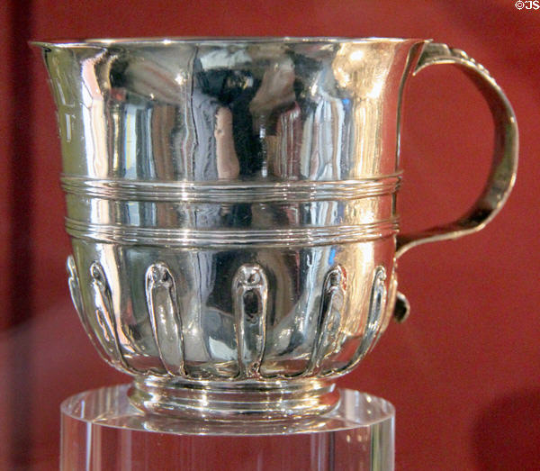 Silver thistle cup (late 1600s) from Edinburgh at Museum of Edinburgh. Edinburgh, Scotland.