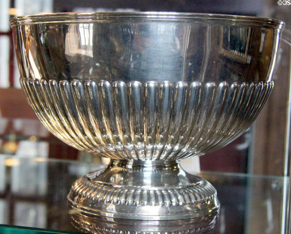 Silver bowl with gadrooning (1902-3) by Hamilton & Inches of Edinburgh at Museum of Edinburgh. Edinburgh, Scotland.