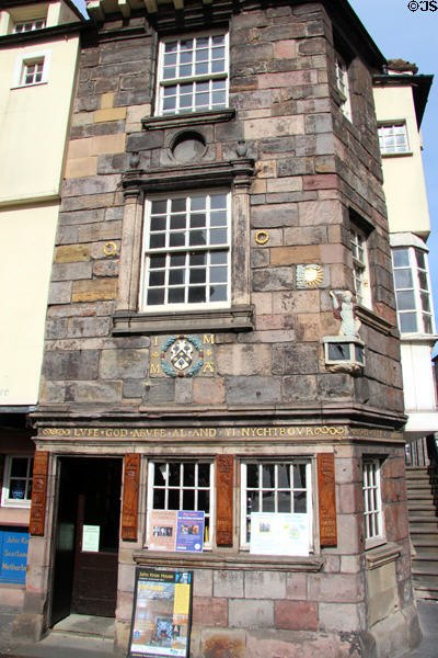 Exterior decoration on John Knox House. Edinburgh, Scotland.
