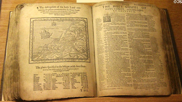 Protestant Geneva English bible (1560) at John Knox House. Edinburgh, Scotland.