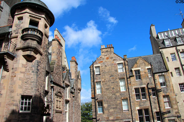 Lady Stair's Close with tower of Writers' Museum on left. Edinburgh, Scotland.