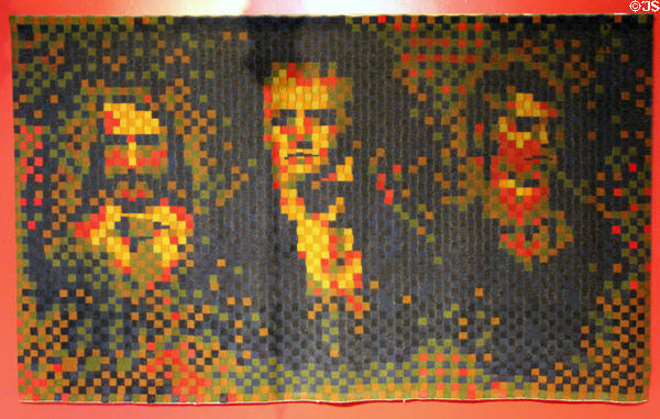 Tapestry of Stevenson, Scott & Burns (1971) by Archie Brennan for Dovecot Studios of Edinburgh at Writers' Museum. Edinburgh, Scotland.