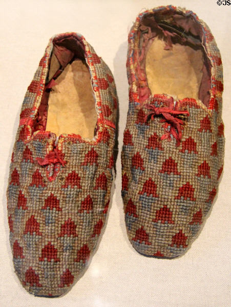 Sir Walter Scott's slippers (1830) at Writers' Museum. Edinburgh, Scotland.