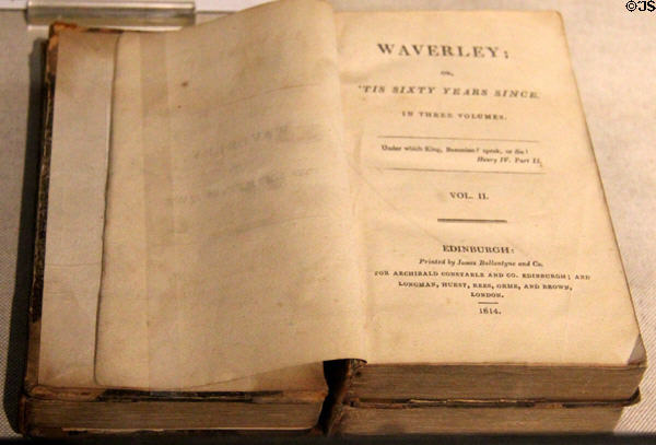 Waverley historical novel (1814) by Walter Scott at Writers' Museum. Edinburgh, Scotland.