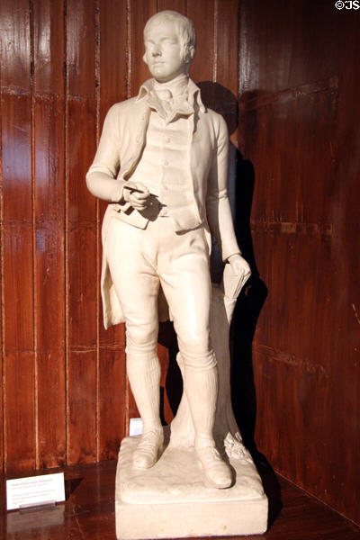 Robert Burns statue model after Burns Monument at Kilmarnock (c1879) by W. Grant Stevenson at Writers' Museum. Edinburgh, Scotland.