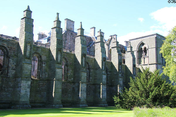 Ruins of Holyrood Abbey nave. Edinburgh, Scotland.