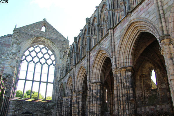 Nave ruins of Holyrood Abbey. Edinburgh, Scotland.