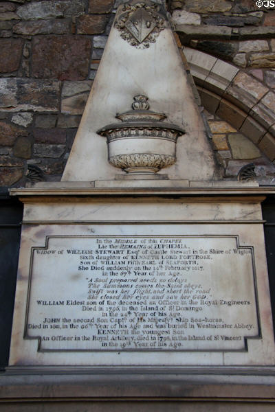 Memorial marker at Holyrood Abbey. Edinburgh, Scotland.