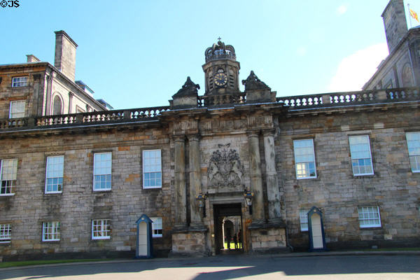 Formal entrance to Holyrood Palace (1670s). Edinburgh, Scotland.