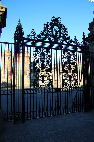 Wrought-iron gate (1922) at Holyrood Palace. Edinburgh, Scotland.