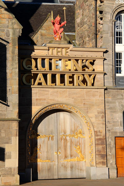 Entrance doors at Queens Gallery. Edinburgh, Scotland.
