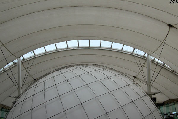 Interior of fabric roof at Our Dynamic Earth. Edinburgh, Scotland.
