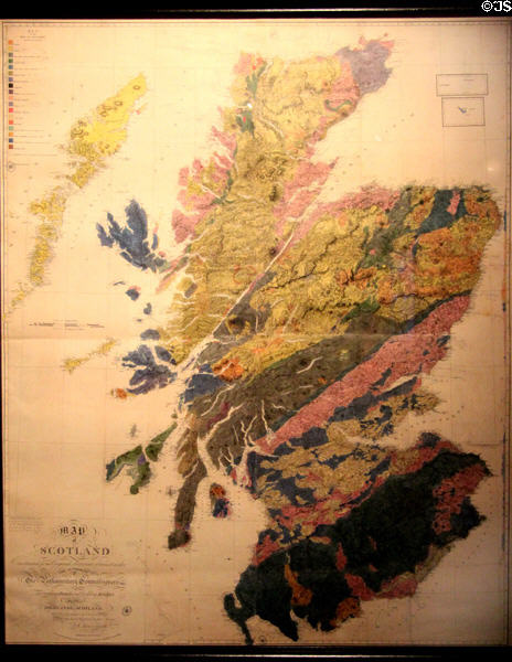 First government geological map of Scotland (1840) by John MacCulloch at Our Dynamic Earth. Edinburgh, Scotland.