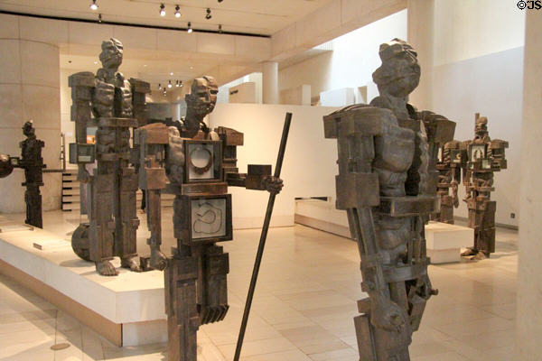 Early Scottish peoples sculpture hall by Sir Eduardo Paolozzi at National Museum of Scotland. Edinburgh, Scotland.