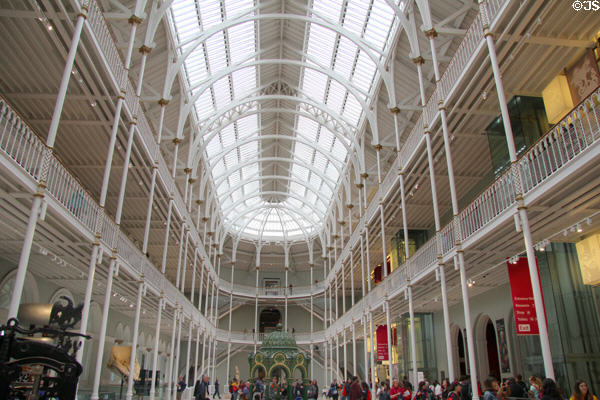 Cast iron & glass atrium of National Museum of Scotland (1866) inspired by London's 1851Crystal Palace. Edinburgh, Scotland.
