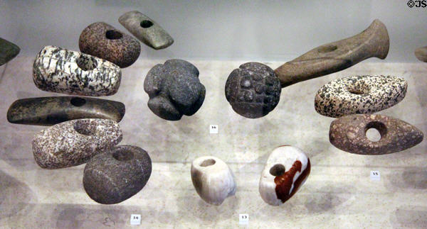 Megalithic stone tools (4000-1800 BCE) found in Scotland at National Museum of Scotland. Edinburgh, Scotland.
