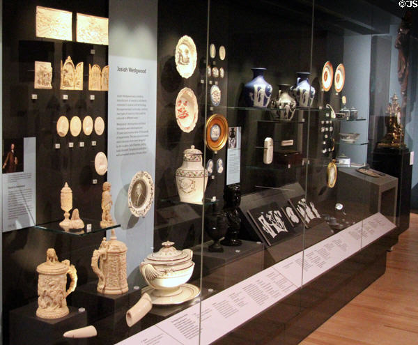 Display of ceramics by Chippendale & Wedgwood (18thC) at National Museum of Scotland. Edinburgh, Scotland.