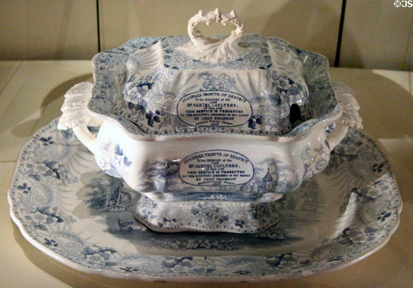 Tureen presented to Glasgow merchant Samuel Coulter (1842) by John Thomson, Annfield Pottery at National Museum of Scotland. Edinburgh, Scotland.