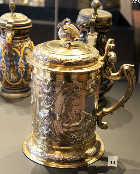 Gilt silver tankard with narcissus (c1700) by Benedict Clausen of Danzig at National Museum of Scotland. Edinburgh, Scotland.