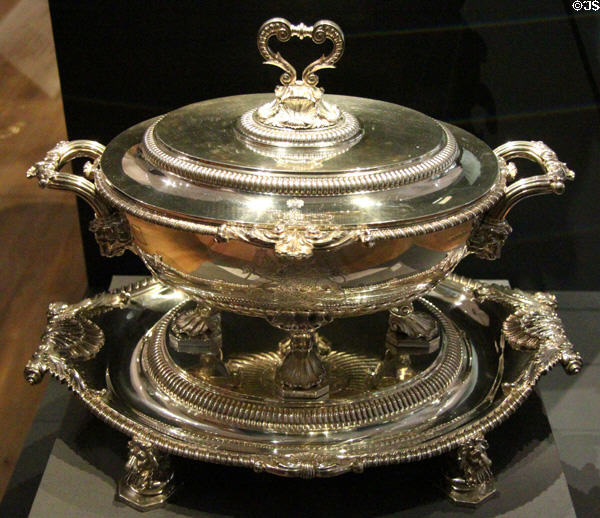 Silver tureen & stand with arms of 10th Duke of Hamilton (1806) by Paul Storr of London at National Museum of Scotland. Edinburgh, Scotland.