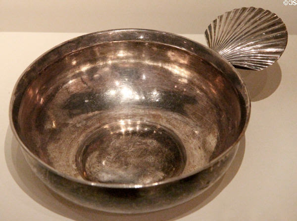 Silver bleeding dish? (1729-30) by James Ker of Edinburgh at National Museum of Scotland. Edinburgh, Scotland.