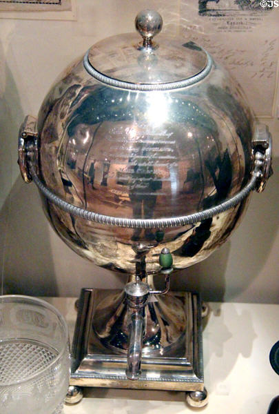 Silver water urn (1804) by McHattie & Fenwick of Edinburgh at National Museum of Scotland. Edinburgh, Scotland.