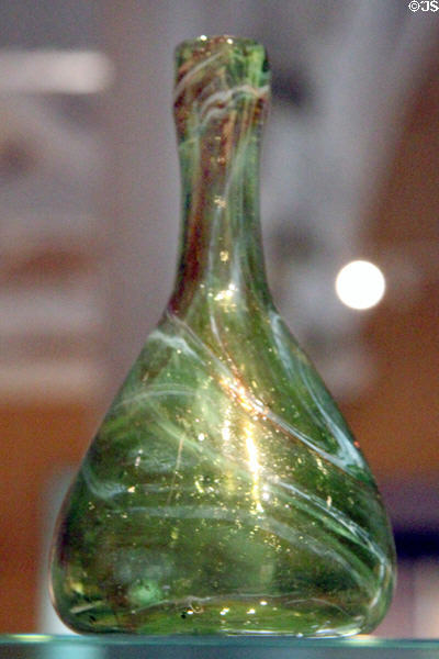 Clutha glass carafe (c1890) by Christopher Dresser made by James Couper & Sons of Glasgow at National Museum of Scotland. Edinburgh, Scotland.