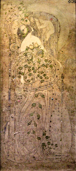 Summer allegory gesso frieze for Willow Tea Room in Sauchiehall St. (1902) by Margaret Macdonald Mackintosh at National Museum of Scotland. Edinburgh, Scotland.