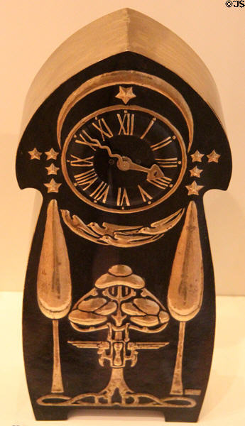 Mantle clock in Glasgow style (c1900) by Marion Henderson Wilson at National Museum of Scotland. Edinburgh, Scotland.