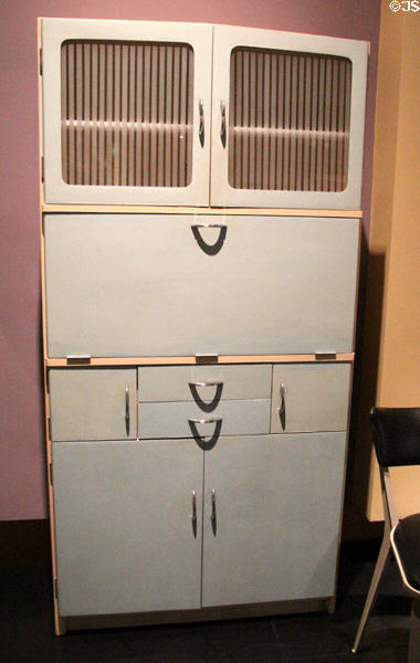 Utility Furniture Scheme cupboard to meet WWII shortages (c1942) at National Museum of Scotland. Edinburgh, Scotland.