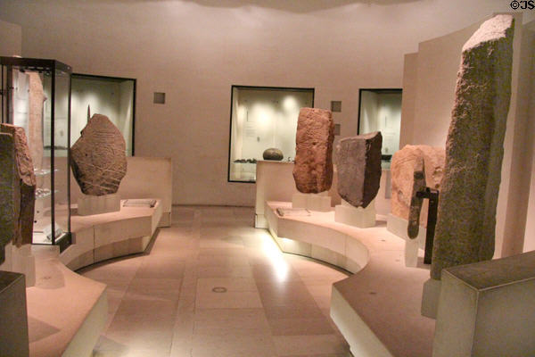 Gallery of Pictish stones (500-900) at National Museum of Scotland. Edinburgh, Scotland.