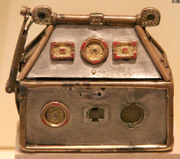 Monymusk Reliquary (c750) from Aberdeenshire said to have held remains of St Columba at National Museum of Scotland. Edinburgh, Scotland.