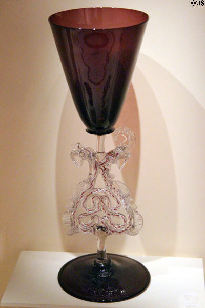 King James VI glass stirrup-cup (prior to 1603) at National Museum of Scotland. Edinburgh, Scotland.