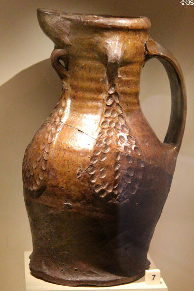 Ceramic jug (15-16thC) from Bothwell Castle of Lanarkshire at National Museum of Scotland. Edinburgh, Scotland.